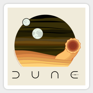 Dune Desert Night and Sandworm (light backgrounds) Magnet